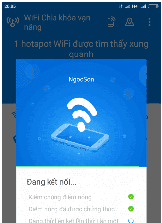 การเชื่อมต่อ Wi-Fi สำเร็จ