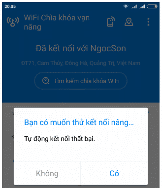 Tự động kết nối Wifi