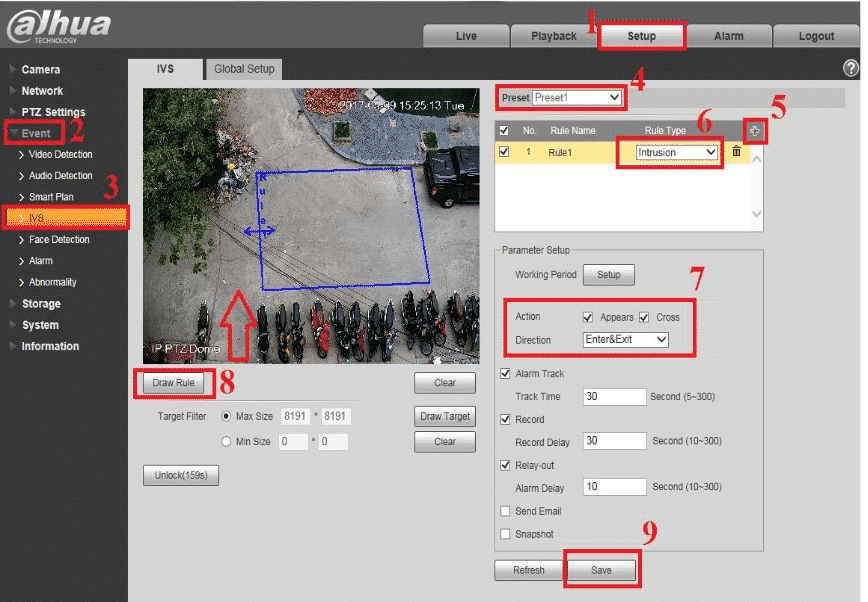 Các bước cài đặt Auto-Tracking trên Camera PTZ Dahua5