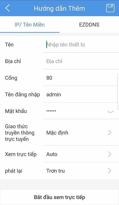 gán camera UNV bằng địa chỉ IP và tên miền động