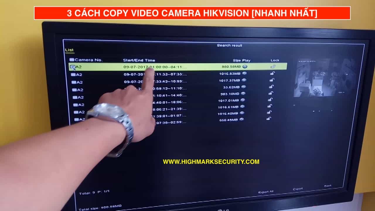 Cách trích xuất camera Hikvision