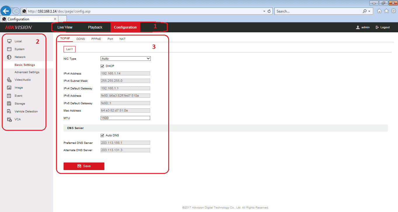 Cài đặt mạng Hikvision