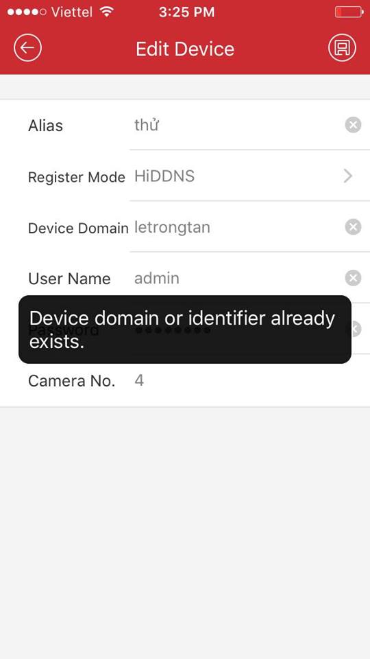 Device domain or identifier already exists