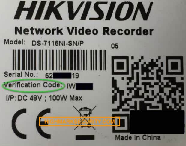 Mật khẩu trên đầu ghi IP Hikvision