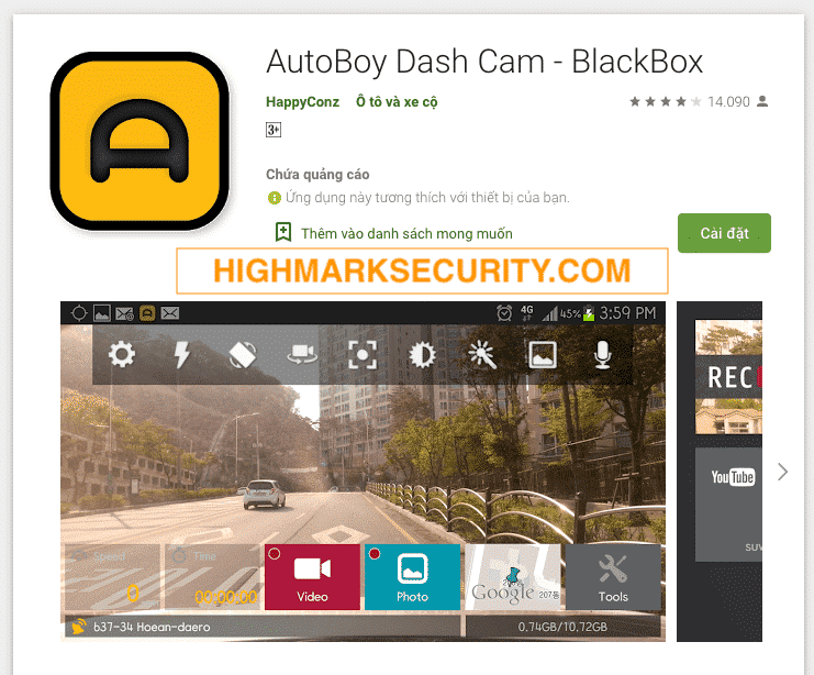 App AutoBoy Dash Cam - BlackBox