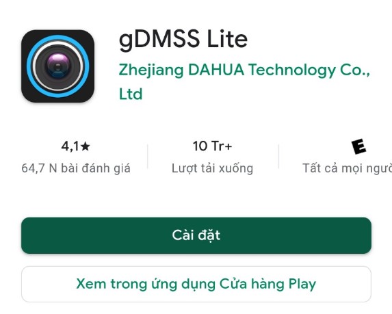 Tải app gDMSS ở Android