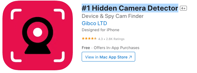 #1 Hidden Camera Detector