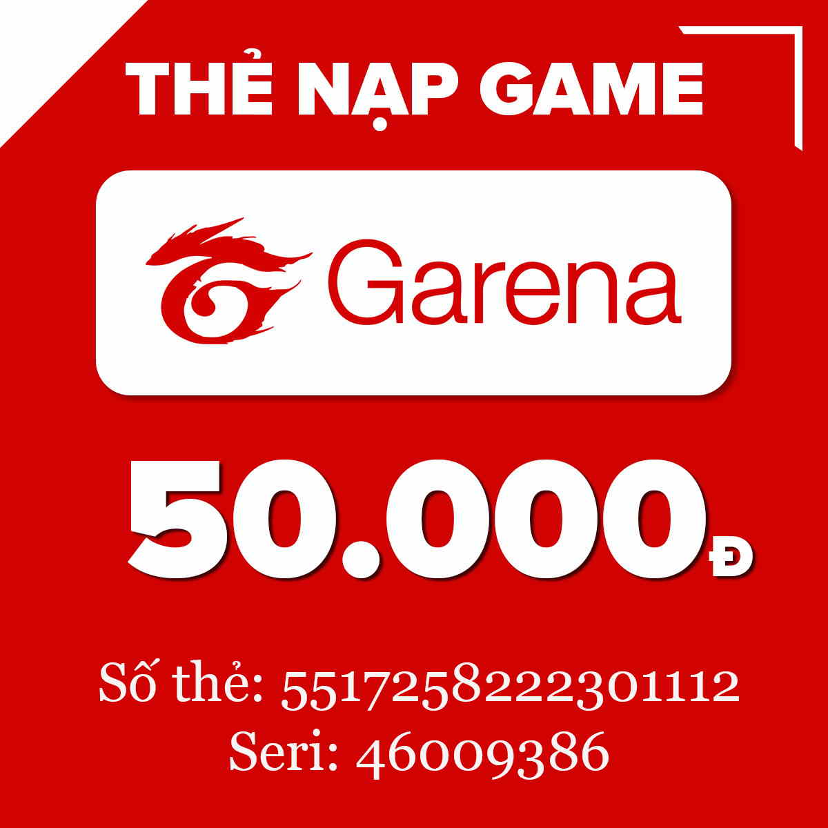 Ảnh thẻ Garena 50k free