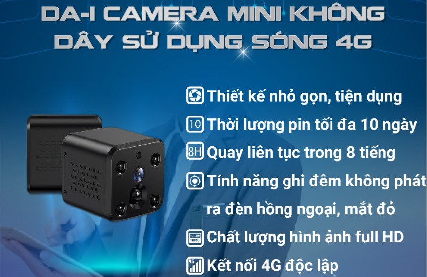 Camera Mini Không Dây Dùng Sim 4G DA-1