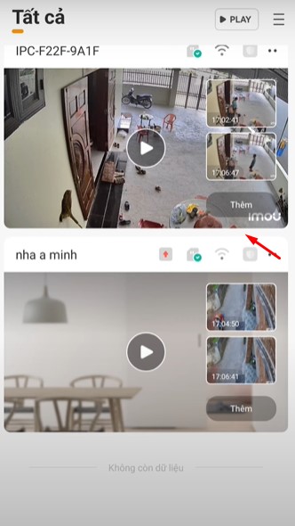 Chọn camera muốn lấy video