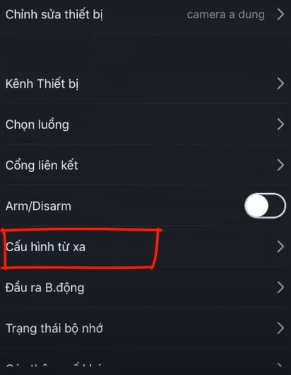 Chọn cấu hình từ xa