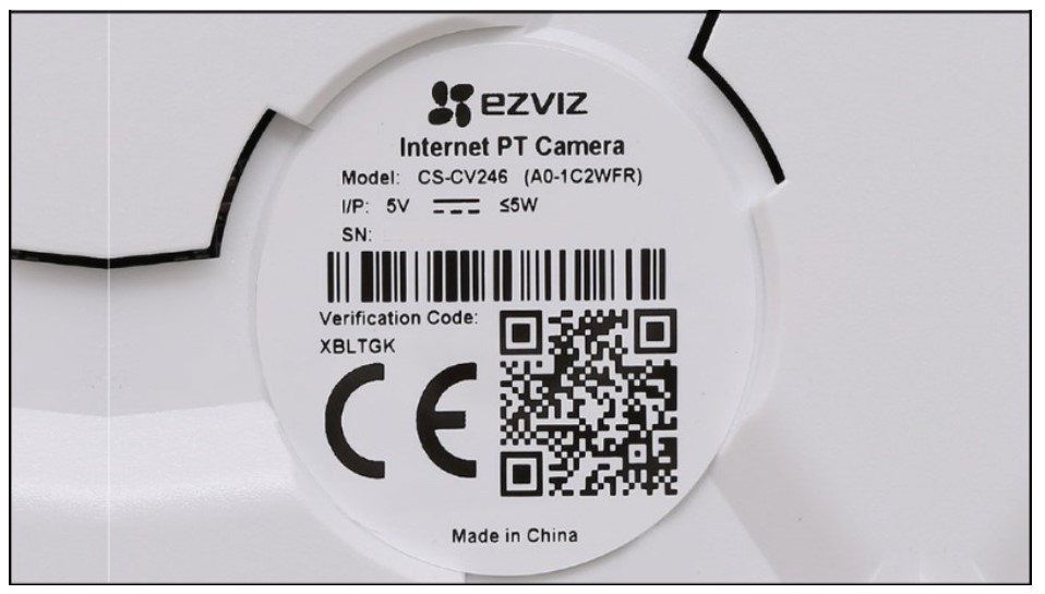 Mã xác minh thiết bị camera Ezviz