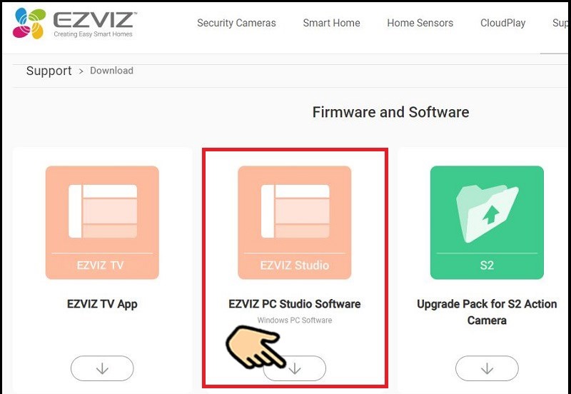 Nhấn EZVIZ PC Studio Software