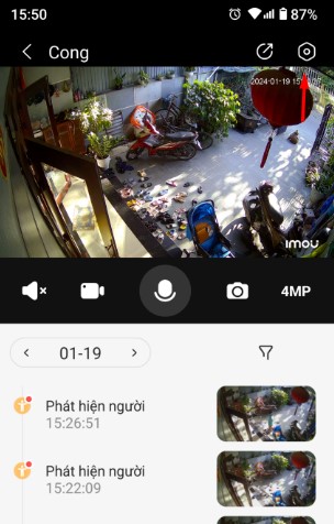 Nhấn vào cài đặt trên camera muốn chỉnh