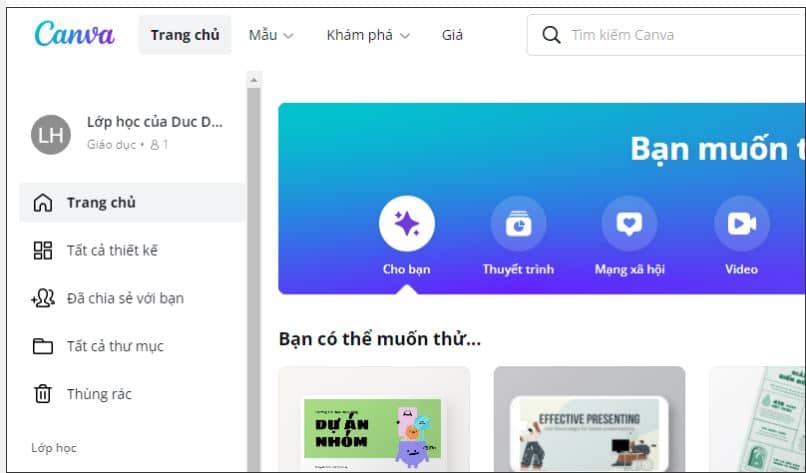 Sử dụng Canva Pro Education