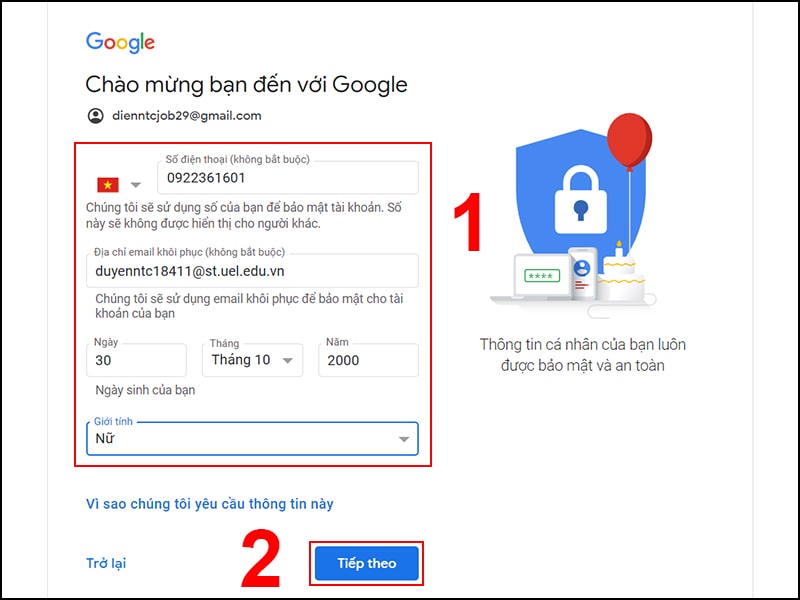 Tạo TK Gmail Miễn Phí Trên Máy Tính