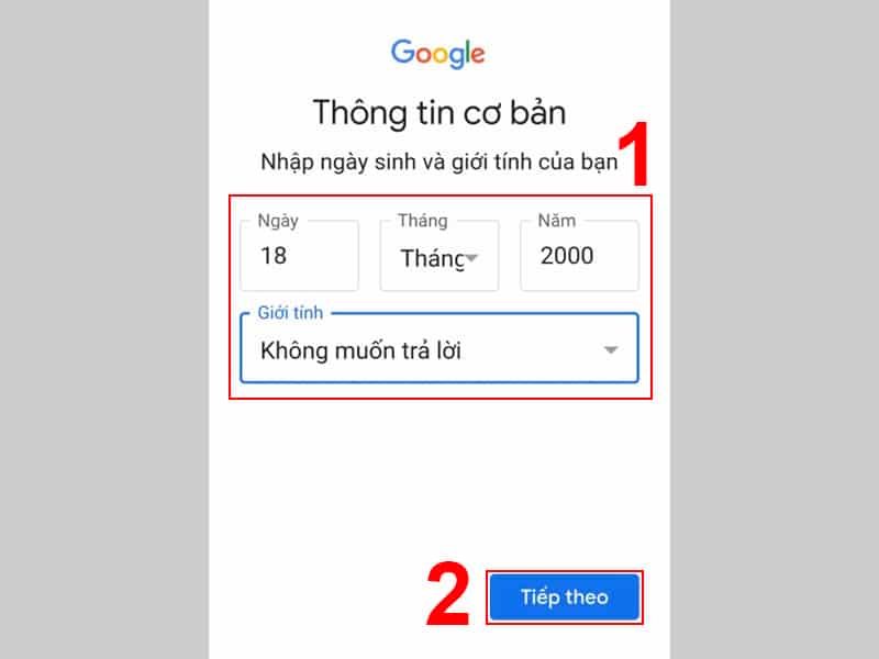 Tạo Tài Khoản Gmail Trên Điện Thoại