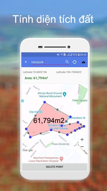 Phần mềm đo diện tích đất Maps Distance Calculator