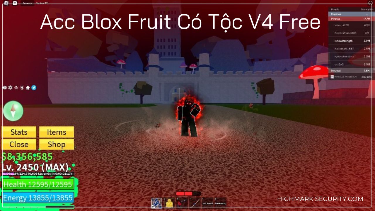 Acc Blox Fruit Có Tộc V4