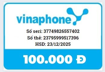 Ảnh Thẻ Cào 100K Vinaphone Free
