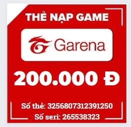 Ảnh Thẻ Garena 200K Chưa Nạp Mới
