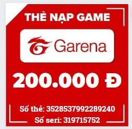 Ảnh Thẻ Garena 200K Chưa Nạp