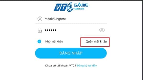 Bạn vào Phục Kích chọn mục Quên mật khẩu