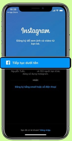 Chọn đăng ký bằng email hoặc số điện thoại hoặc Facebook