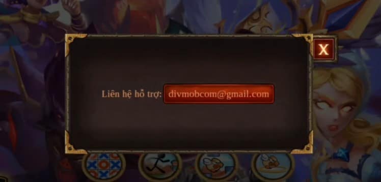 Click chọn vào email hỗ trợ