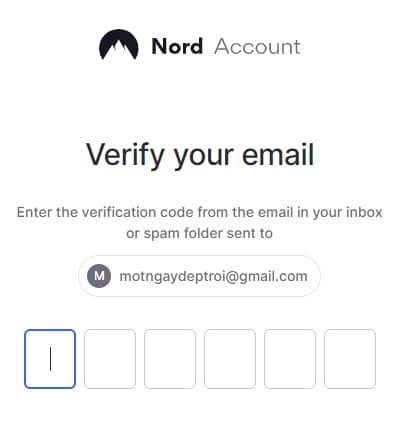 Điền mã verification ở mail