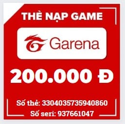 Hình Ảnh Thẻ Garena 200K Chưa Nạp