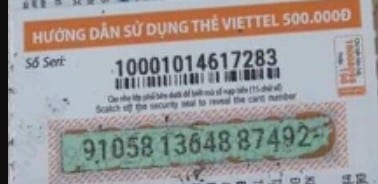 Hình Card Viettel 500K Có Seri Mới