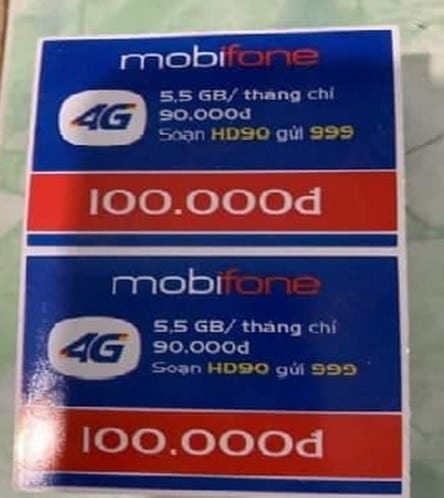 Hình Thẻ Cào Mobifone 100K