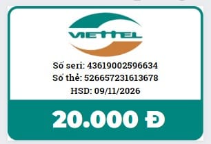 Hình Thẻ Viettel 20K Đã Cào