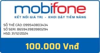 Hình card mobifone mệnh giá 100.000 vnđ