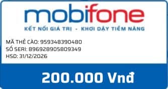 Hình thẻ cào Mobi 200.000đ