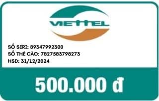 Ảnh thẻ cào Viettel 500k