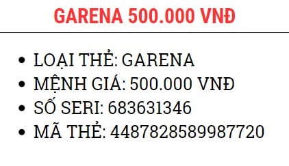 Share Ảnh Card Garena 500K Đã Cào Free Fire