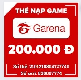 Share Ảnh Thẻ Garena 200K Cào Rồi
