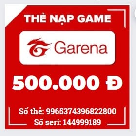 Share Ảnh Thẻ Garena 500K Chưa Nạp Free