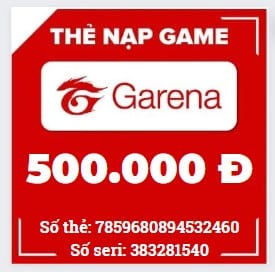 Share Hình Ảnh Thẻ Garena 500K Mới Nhất