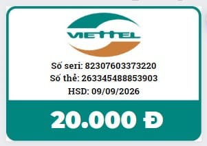 Share Hình Ảnh Thẻ Viettel 20K Đã Cào