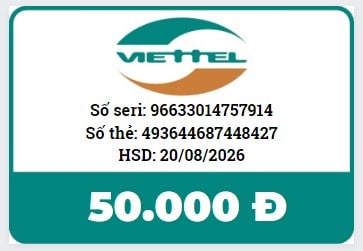 Thẻ Cào Viettel 50K Cào Rồi Free