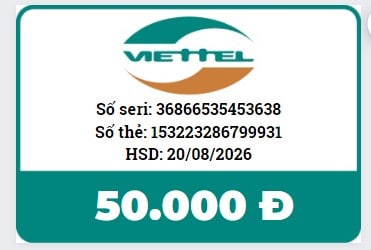 Thẻ Cào Viettel 50K Đã Cào Rồi