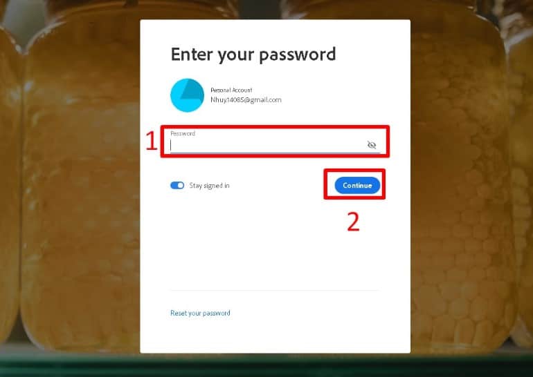 Tiến hành nhập mật khẩu vào ô Password