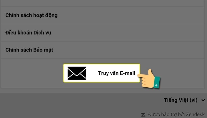 Nhấn vào truy vấn E-mail