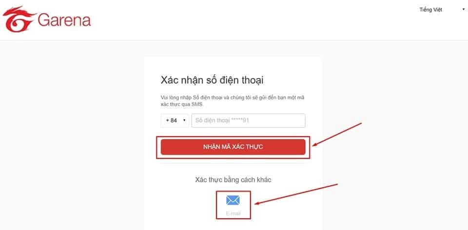 Nhập số điện thoại và nhấn xác nhận