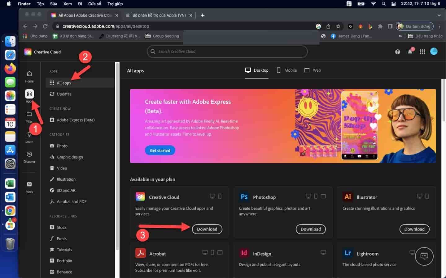 Bạn hãy tải về file Creative Cloud