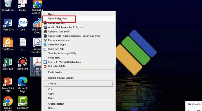 Mở vị trí cài đặt file Adobe Acrobat XI